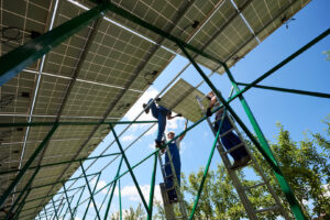 Installing of stand-alone solar photo voltaic panel system